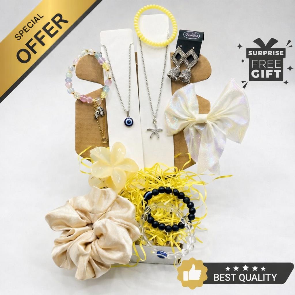 Trending 10-in-1 Aesthetic Jewelry & Hair Accessory Combo for Girls & Women | Free Gift Included
